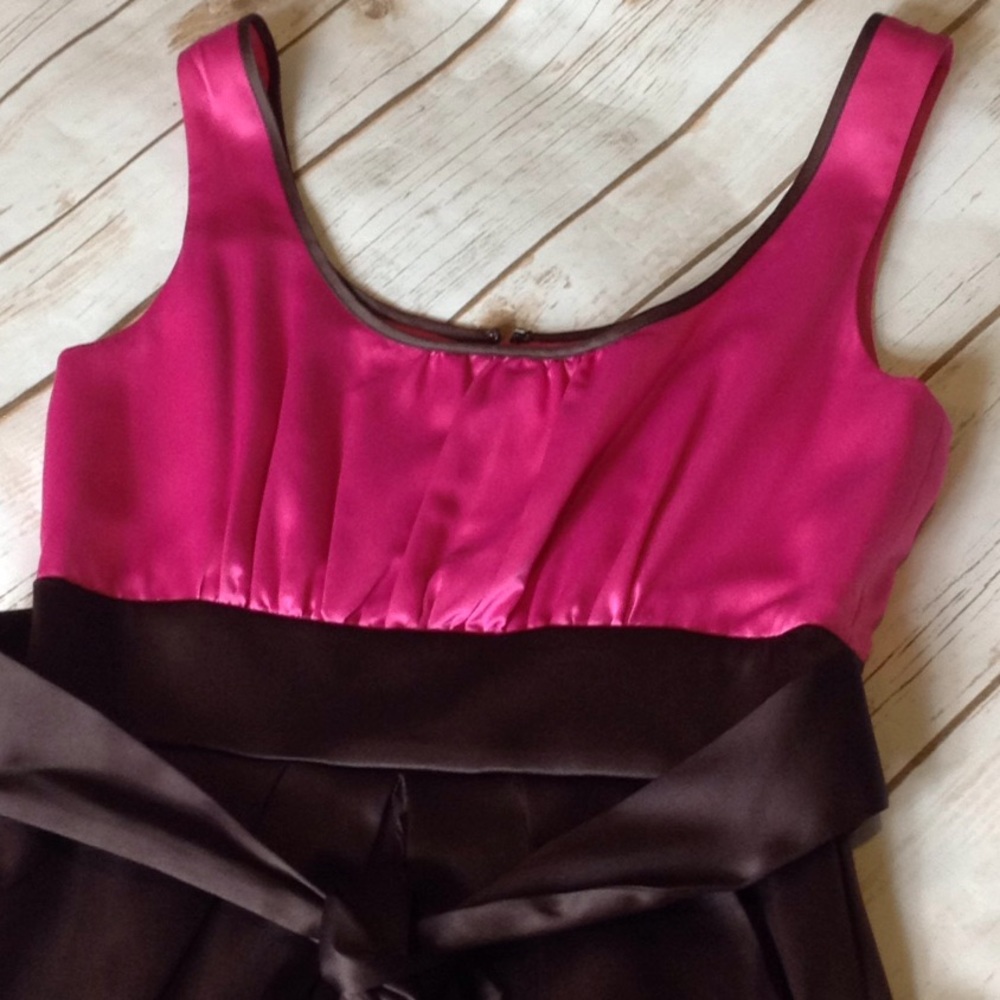 Vintage BCBG Max & Cleo Prom Dress - Pink & Brown Spring Formal Womens Size 6